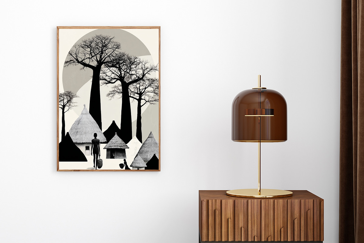 African Ghana Village Wall Art, a Person Illustration by PrintablesByFranklyn (Photo 2 of 6)