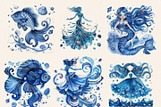 DEEP SEA FAIRY FANTASY CLIPART, a Person Illustration by Daring Digies (Thumbnail 3 of 9)