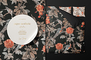 Orange Flowers and Birds Pattern, a Pattern Graphic by paper aesthetic (Thumbnail 7 of 9)