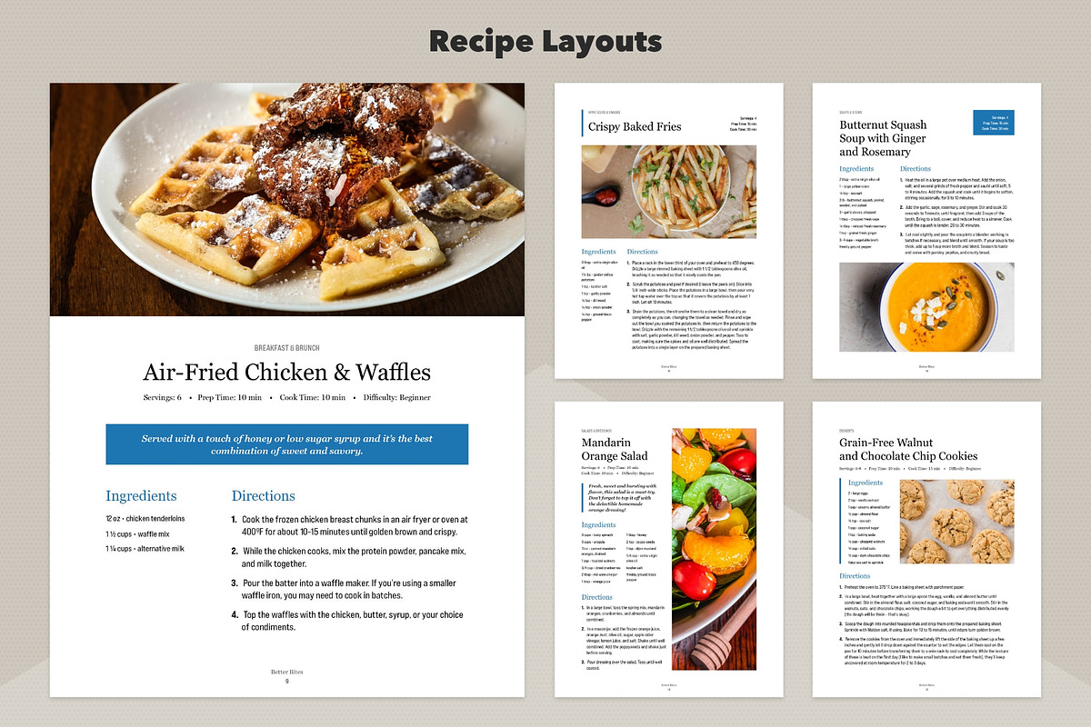 InDesign Digital Cookbook Template, a Brochure Template by Dandymark (Photo 8 of 12)