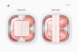 Plastic Container With Apples Mockup