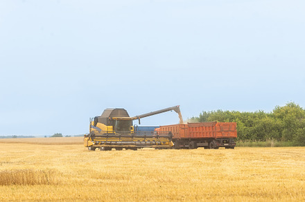 The combine harvester harvests grain, an Industrial Photo by AlexBush