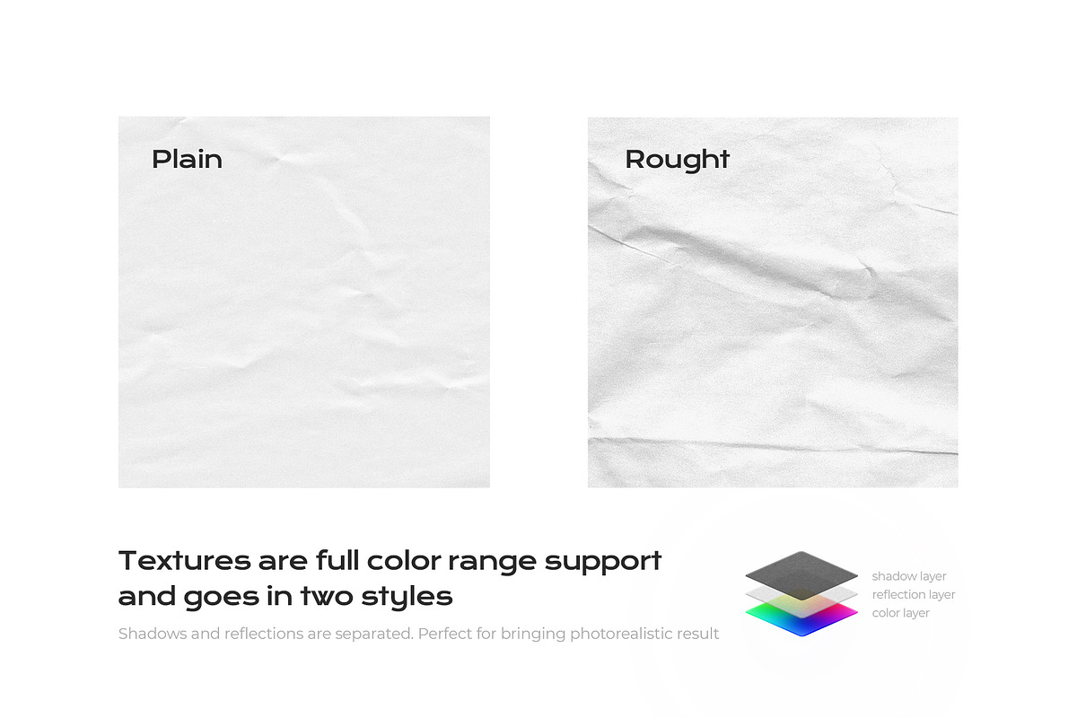 Wrinkle Paper Mockup Branding Bundle, a Texture Graphic by FoundImages (Photo 3 of 10)