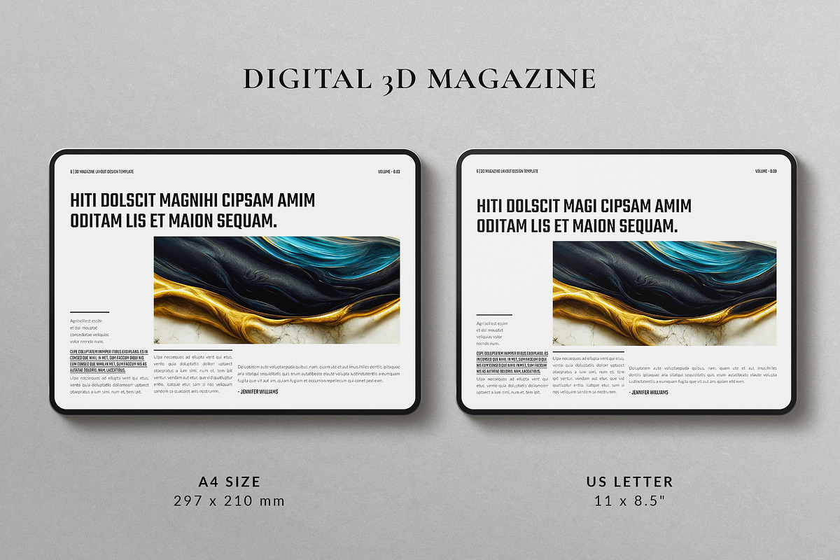 Digital Magazine Template Landscape, a Magazine Template by TemplatesForest