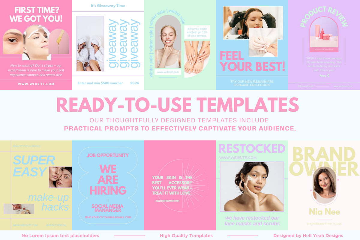 Pretty Pop Instagram Templates Pack, a Social Media Template by HellYeahDesigns (Photo 5 of 9)