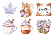 Watercolor Lavender Fall Clipart, an Illustration by Daily.Designs (Thumbnail 4 of 5)