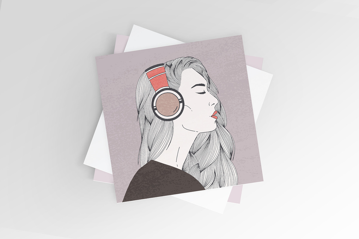 Girl listens to music in headphones, a Person Illustration by Good Studio (Photo 4 of 5)