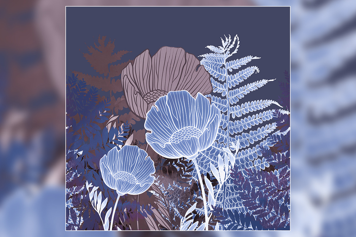 Herbs & flowers border | JPEG, a Pattern Graphic by Digital and watercolor