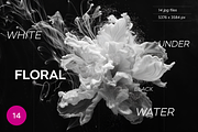 White Floral Under Black Water, a Background Graphic by Lumeno (Thumbnail 1 of 3)