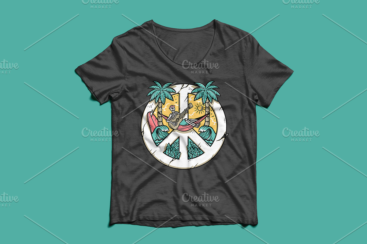 skull playing guitar on the beach, an Illustration by gunaonedesign (Photo 4 of 5)
