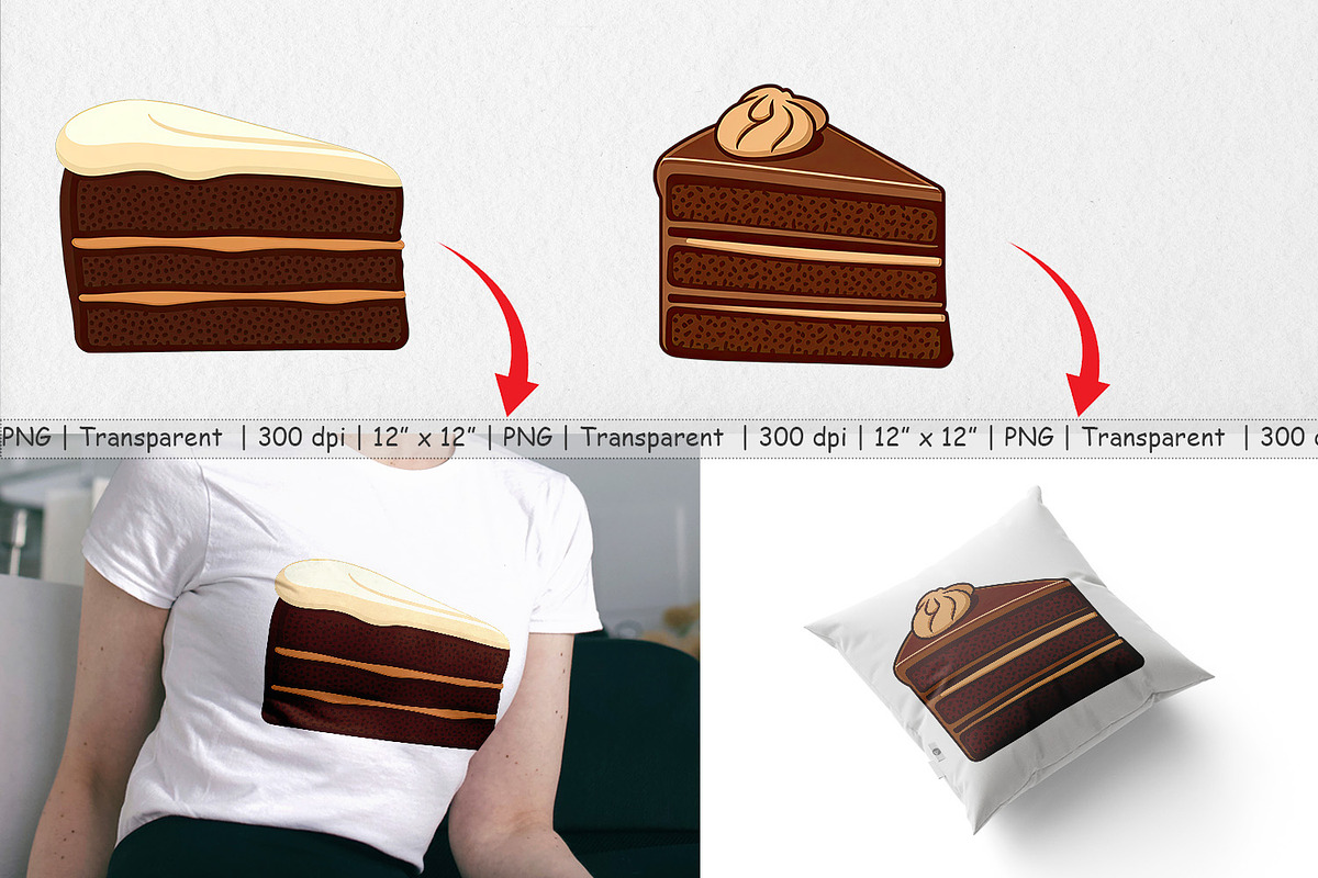 Chocolate Cake Slice Clipart, a Graphic by Artnoy (Photo 4 of 5)