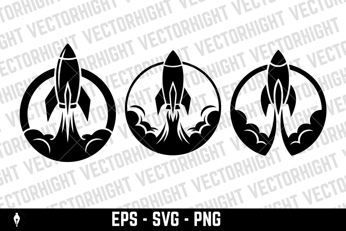 Rocket launching with smoke plumes, a Duotone Icon by Vectorhight (Photo 2 of 3)