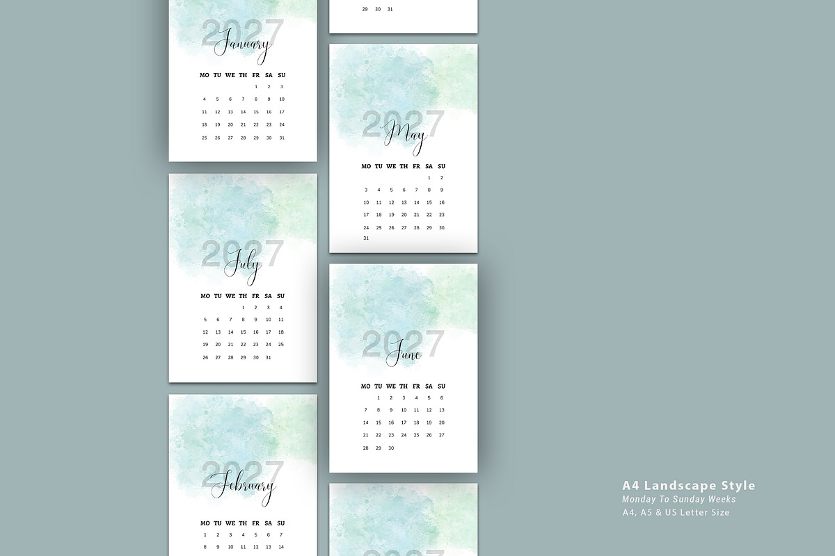 Editable Calendar Template 2027, a Stationery Template by Design Zone (Photo 5 of 6)