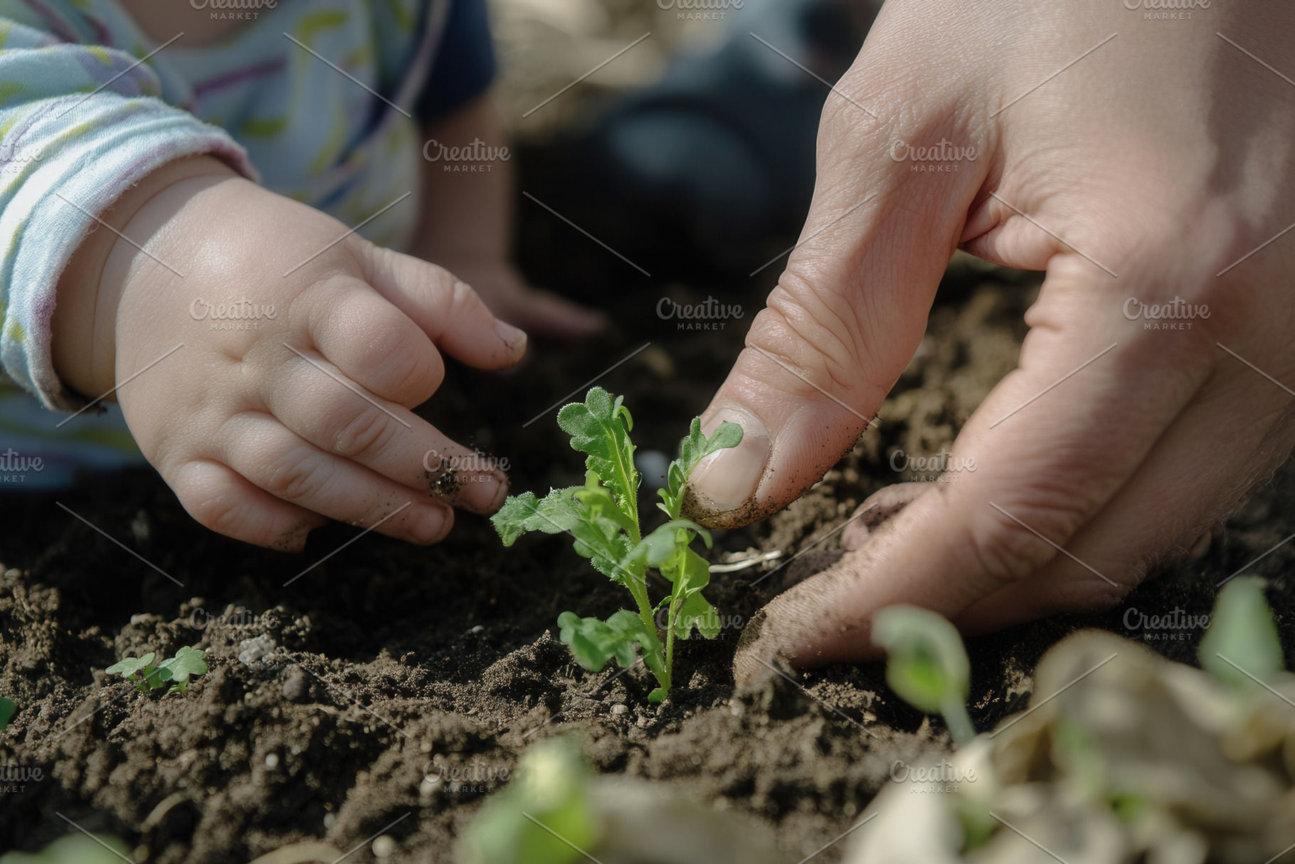 Planting future with loving hands, a Photo by Pavel_design