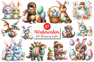 Cute Dinosaurs Easter Costumes PNG, a Graphic by CitraGraphics