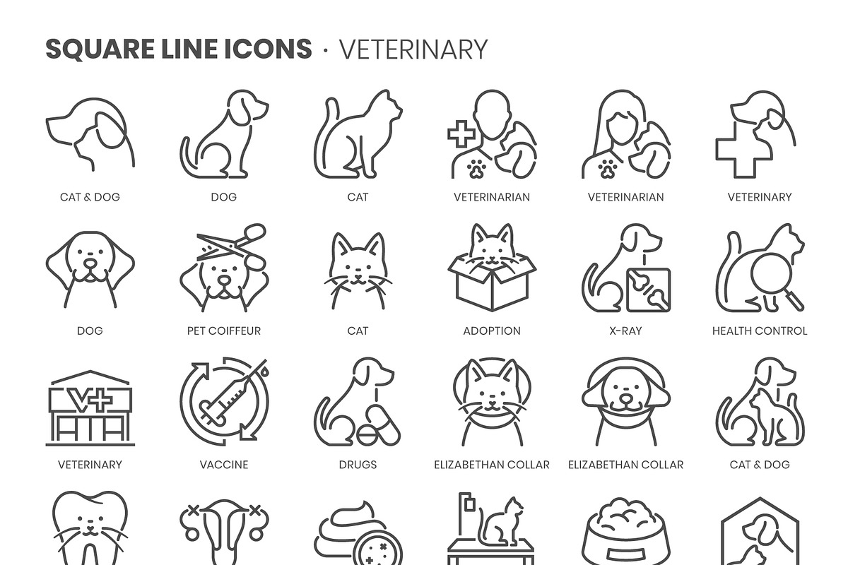 Square line icons, an Outline Icon by Howcolour (Photo 83 of 85)