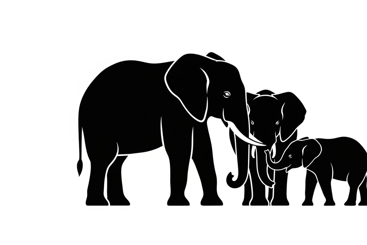 elephant family silhouette design, an Illustration by Amazin_art (Photo 47 of 51)