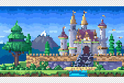 Castle Pixel Art Background, a Background Graphic by minhm2m (Thumbnail 7 of 12)