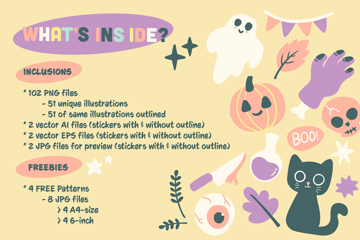 Spooky Patooties Halloween Stickers, an Illustration by Creativity Bucketlist (Photo 2 of 6)