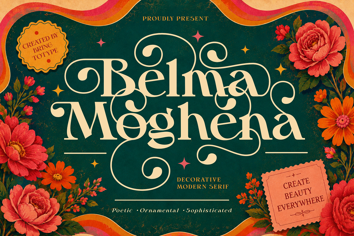 Belma Moghena - Decorative Serif, a Serif Font by Bring To Type (Photo 1 of 10)