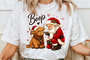 Christmas Santa Boop Highland Cow, a Seasonal Illustration by Canvas Craft (Thumbnail 3 of 6)