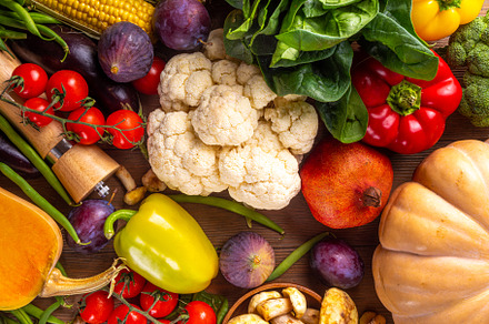 Autumn vegetable cooking dinner background, a Food & Drink Photo by Rimma
