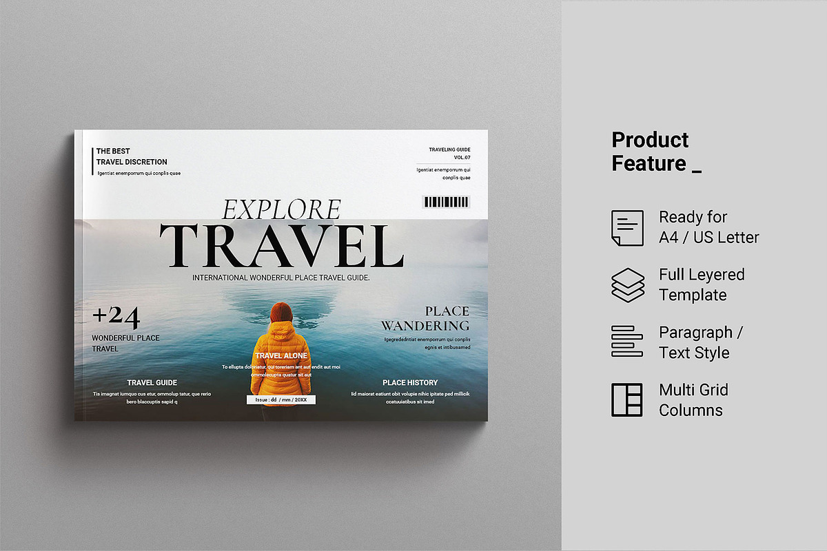 Travel Magazine Template Landscape preview 2