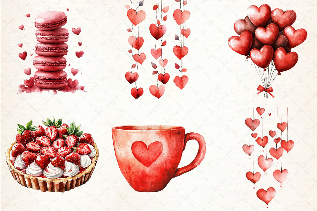 Red Mother's Day Sublimation Clipart, an Illustration by Libby Wishes (Photo 2 of 7)
