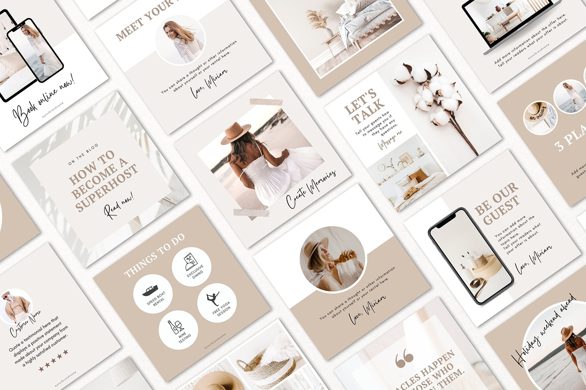 Airbnb Instagram Templates Canva, a Social Media Template by DeeBeeDesign (Photo 2 of 10)