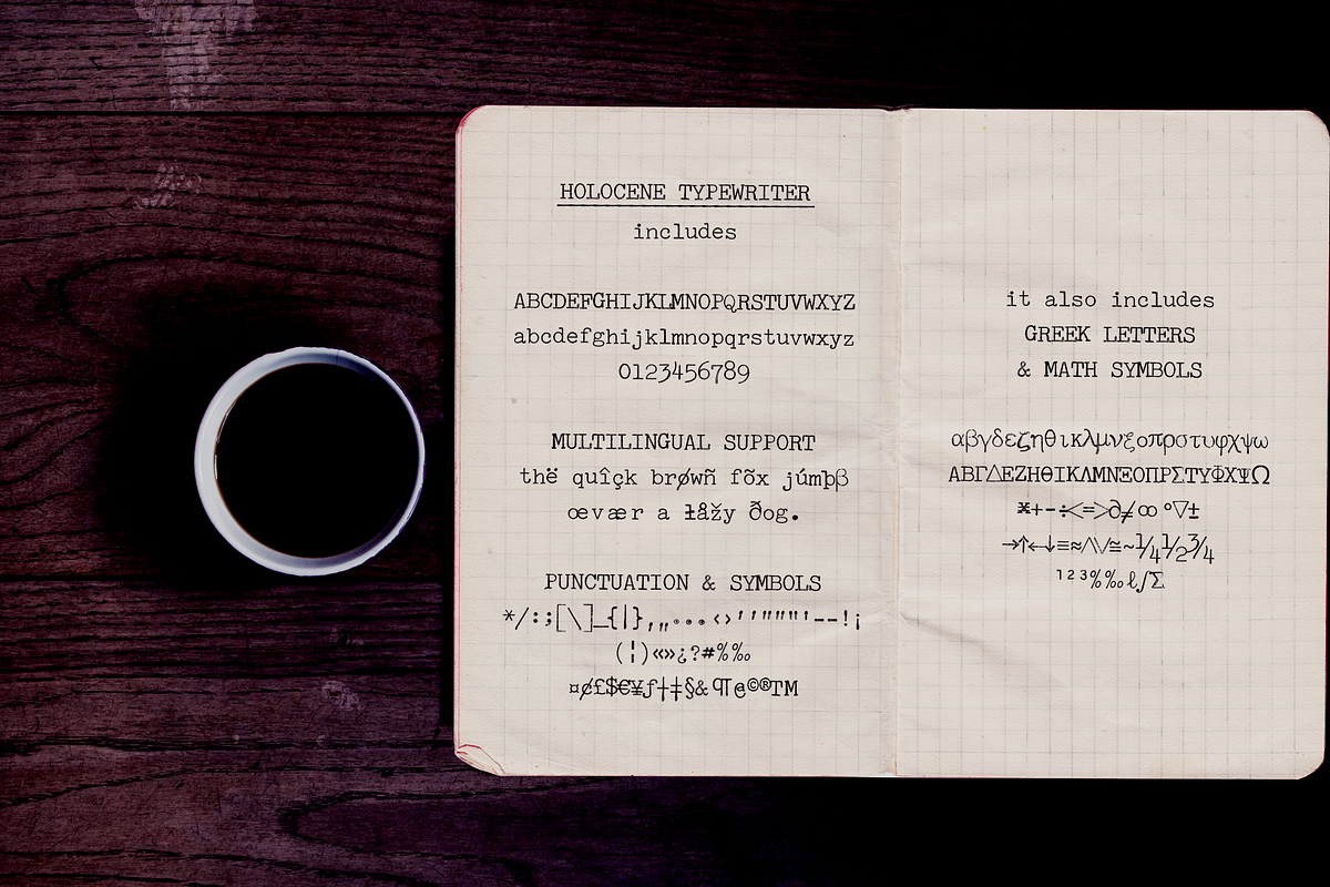 Holocene Typewriter SVG Font, a Serif Font by Ana's Fonts (Photo 2 of 9)