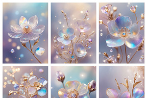 Holographic Textures Crystal Flowers