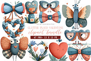 Glitter Plaid Valentine Clipart, an Illustration by DreamArtGraphic (Thumbnail 1 of 4)