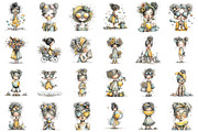 Whimsical Summer Girls Clipart, an Illustration by designcity5 (Thumbnail 2 of 5)