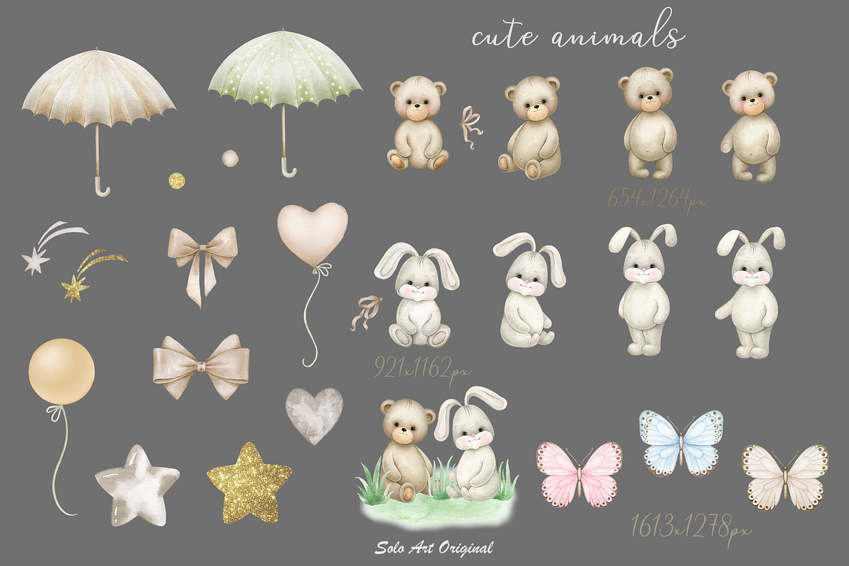 Teddy bear Boho rainbow Baby shower, an Animal Illustration by Solo Art Original (Photo 3 of 9)