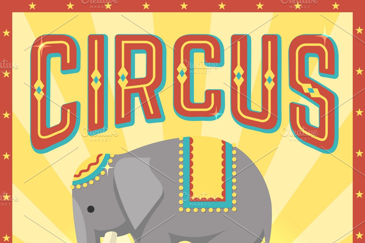 Flat Circus Poster, a Decorative Illustration by Alexander Belenkiy