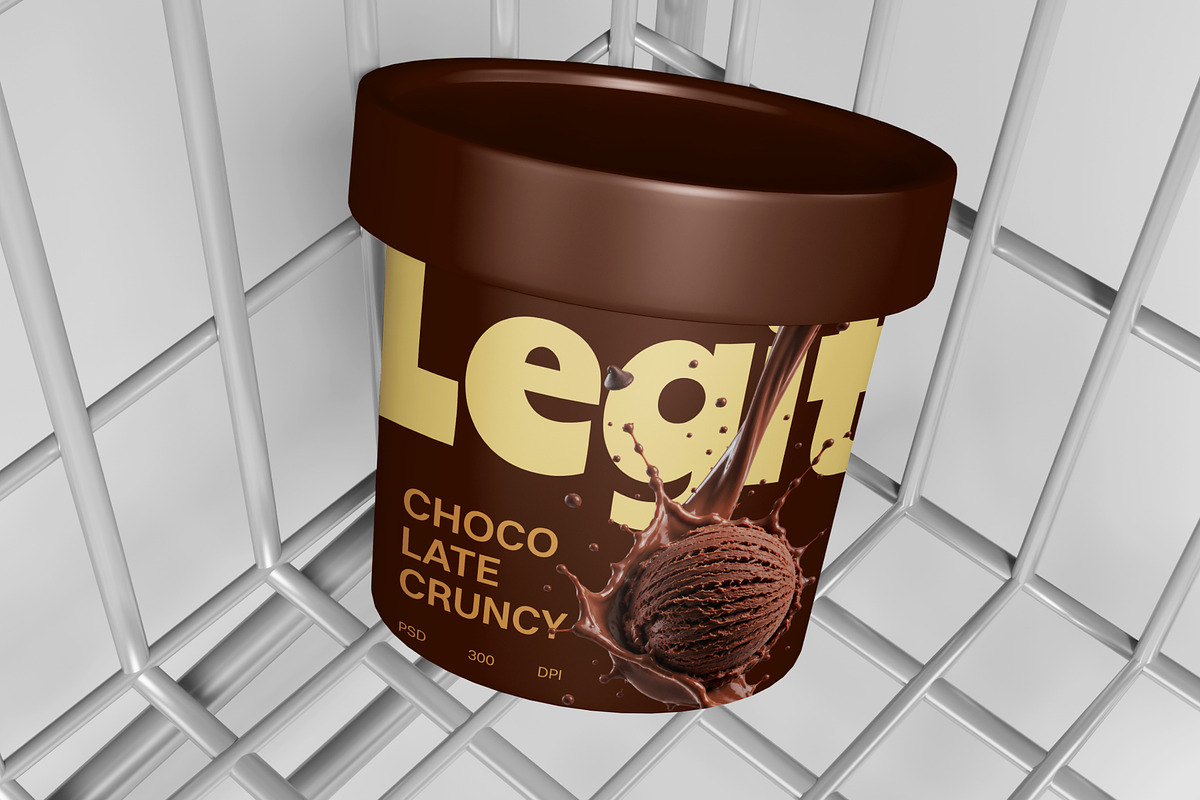 Ice Cream Bucket Mockup, a Packaging Mockup by SLAB! Design (Photo 3 of 5)