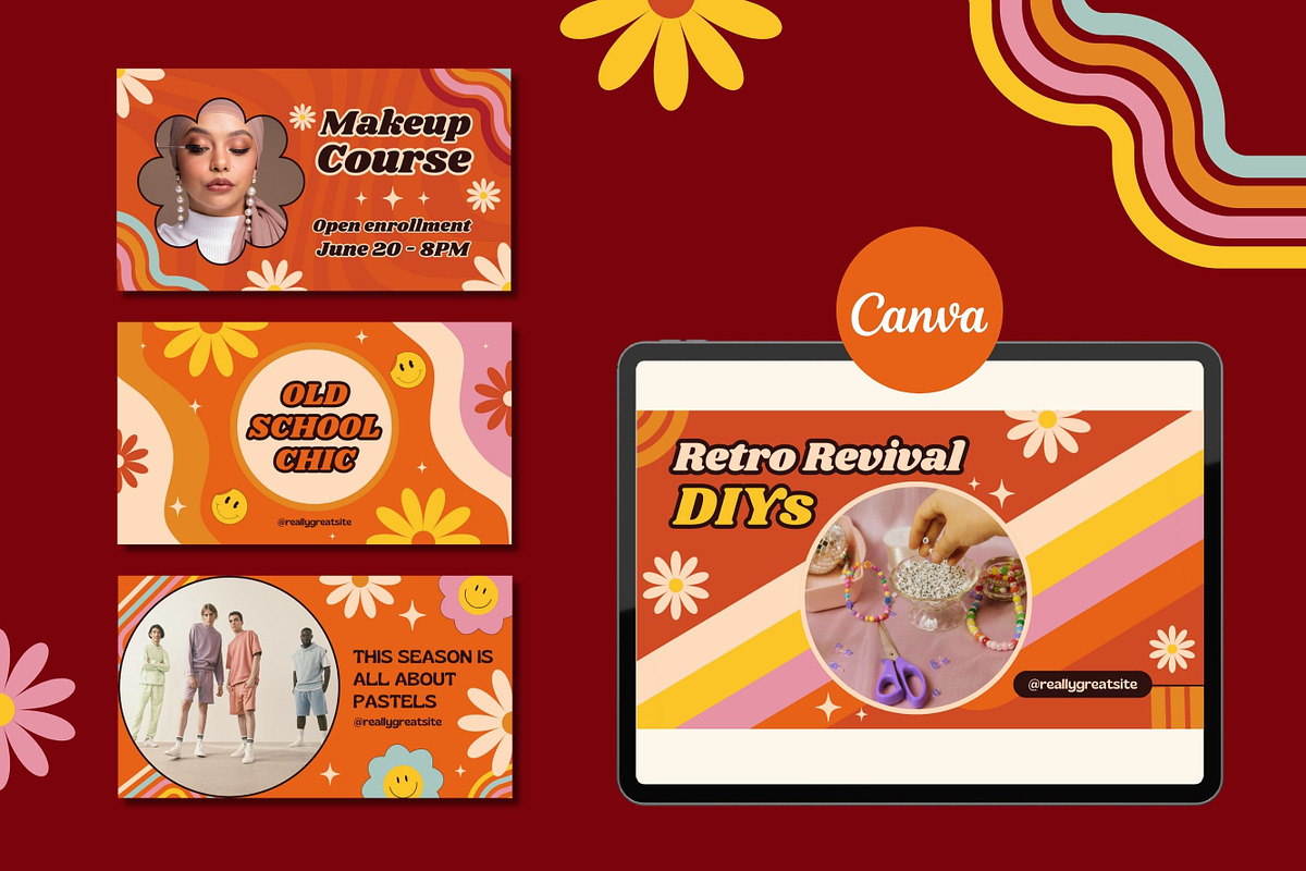 50 Retro Cover Templates Groovy, a Templates & Theme by TemplateCastleStore (Photo 4 of 9)