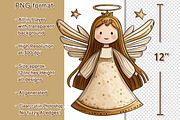 30 Whimsical Christmas Angel Clipart, a Seasonal Illustration by V Design Creator (Thumbnail 2 of 10)