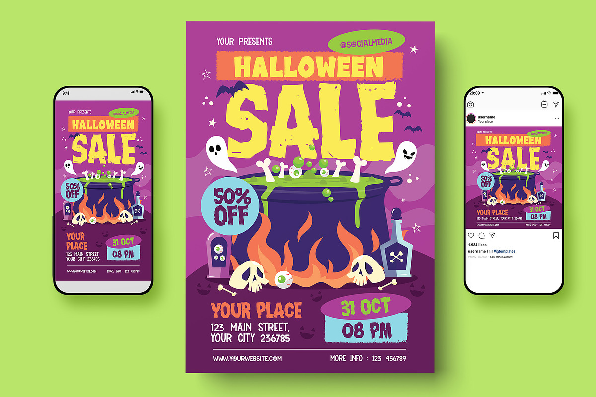 Halloween Sale Flyer, a Flyer Template by Creativestoree (Photo 3 of 5)