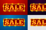 Vector Retro style light letters, a Decorative Illustration by Tashal (Thumbnail 11 of 15)