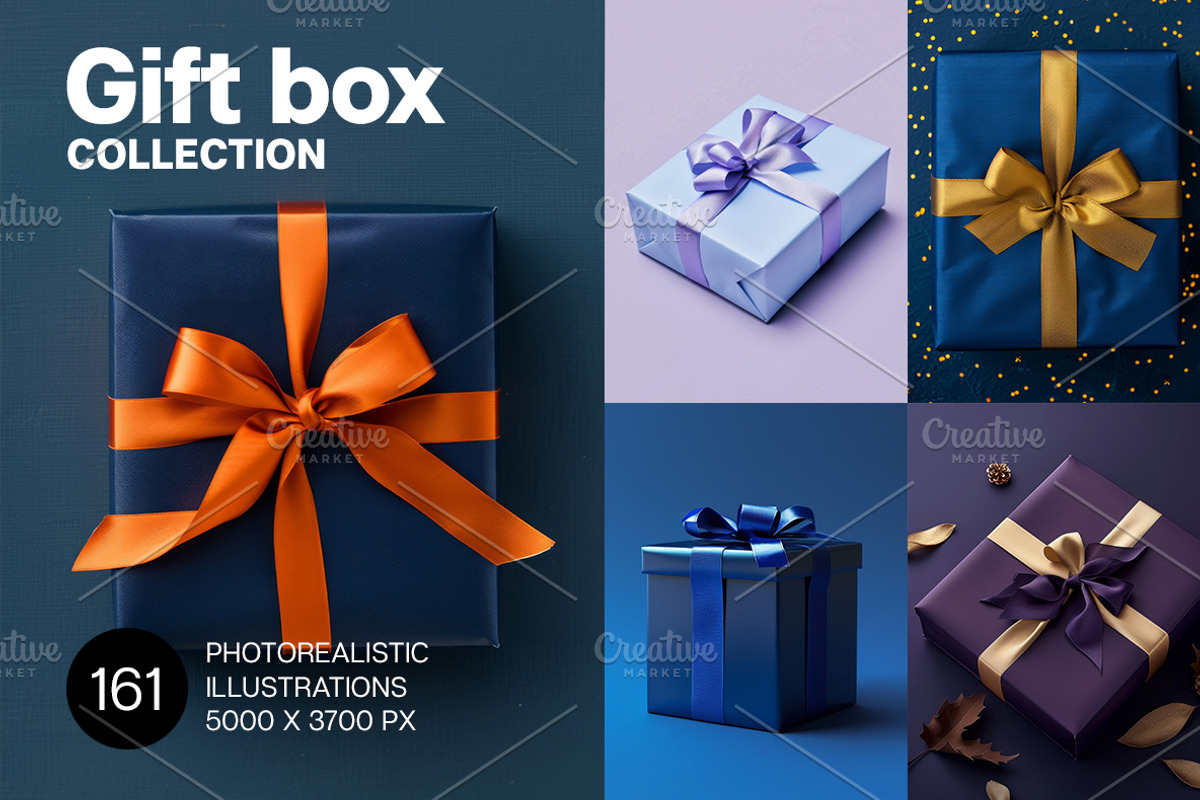 161 Gift boxes, a Holiday Photo by Handmadefont (Photo 1 of 164)