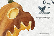 Watercolor October Clipart Set, an Illustration by ArtCreationsDesign (Thumbnail 7 of 10)