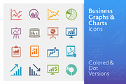 Colored Business Graphs & Charts, an Outline Icon by introwiz1 (Thumbnail 1 of 3)