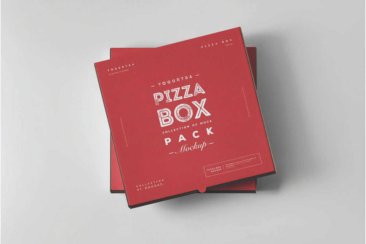 32 Pizza Box Mockup, a Packaging Mockup by DesignRushMarket (Photo 1 of 2)