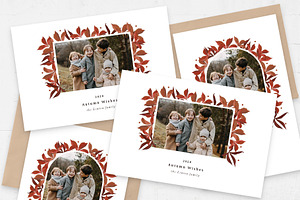 Autumn Leaves Photo Card Template