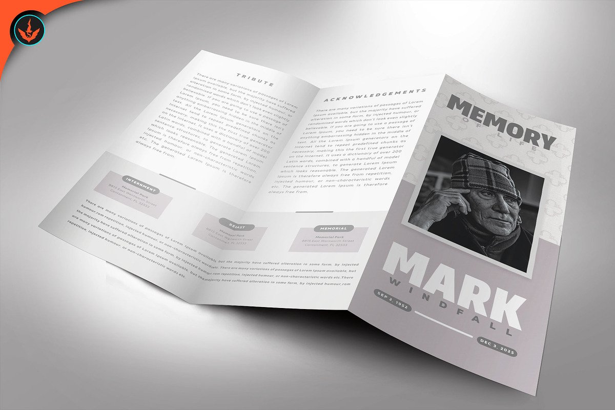 Funeral Program 26 Tri-fold, a Brochure Template by SeraphimChris (Photo 3 of 6)