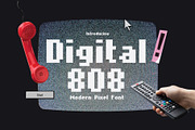 Digital 808 - 8Bit Pixel Font, a Sans Serif Font by HipFonts (Thumbnail 1 of 6)