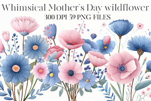 Whimsical Mother’s Day wildflower, an Illustration by Designworld