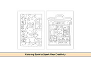 Cute Bunny Cottage Coloring Page, an Education Illustration by DesignDevisers (Thumbnail 2 of 5)