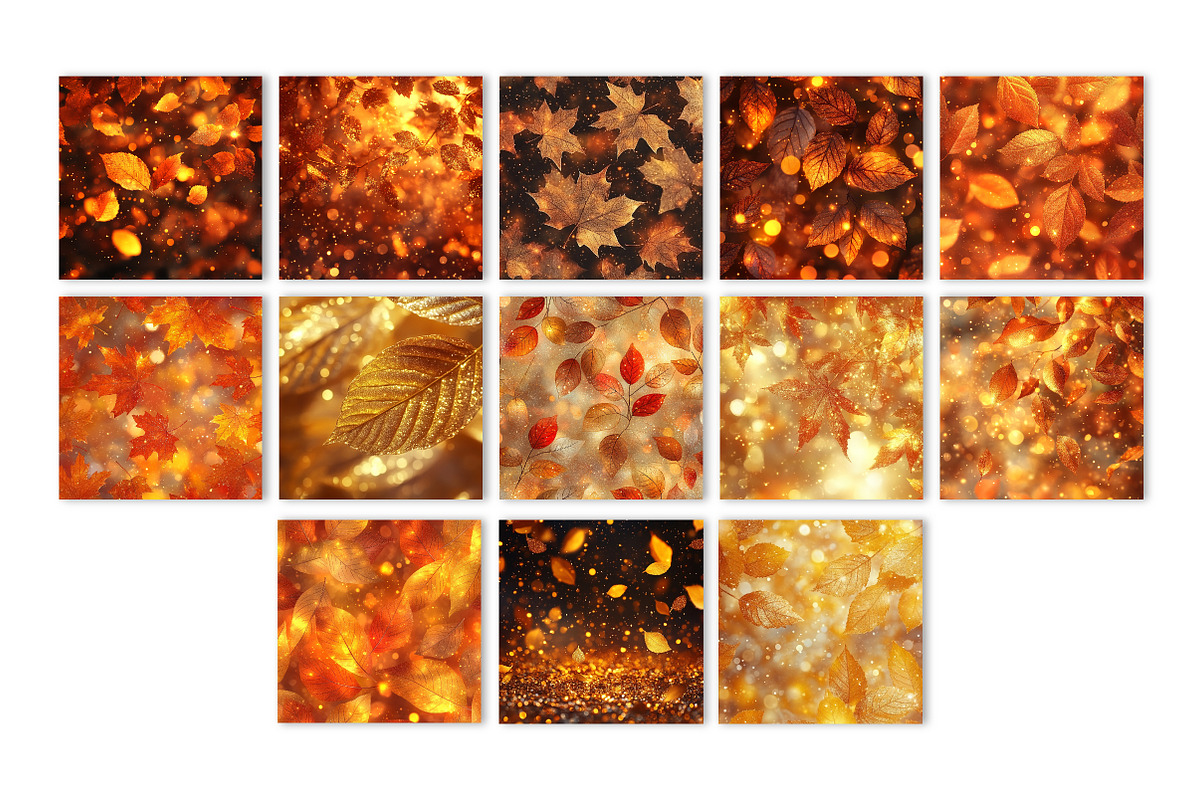 Glitter Bokeh Autumn Leaves Paper, a Texture Graphic by Dream Creation (Photo 2 of 4)